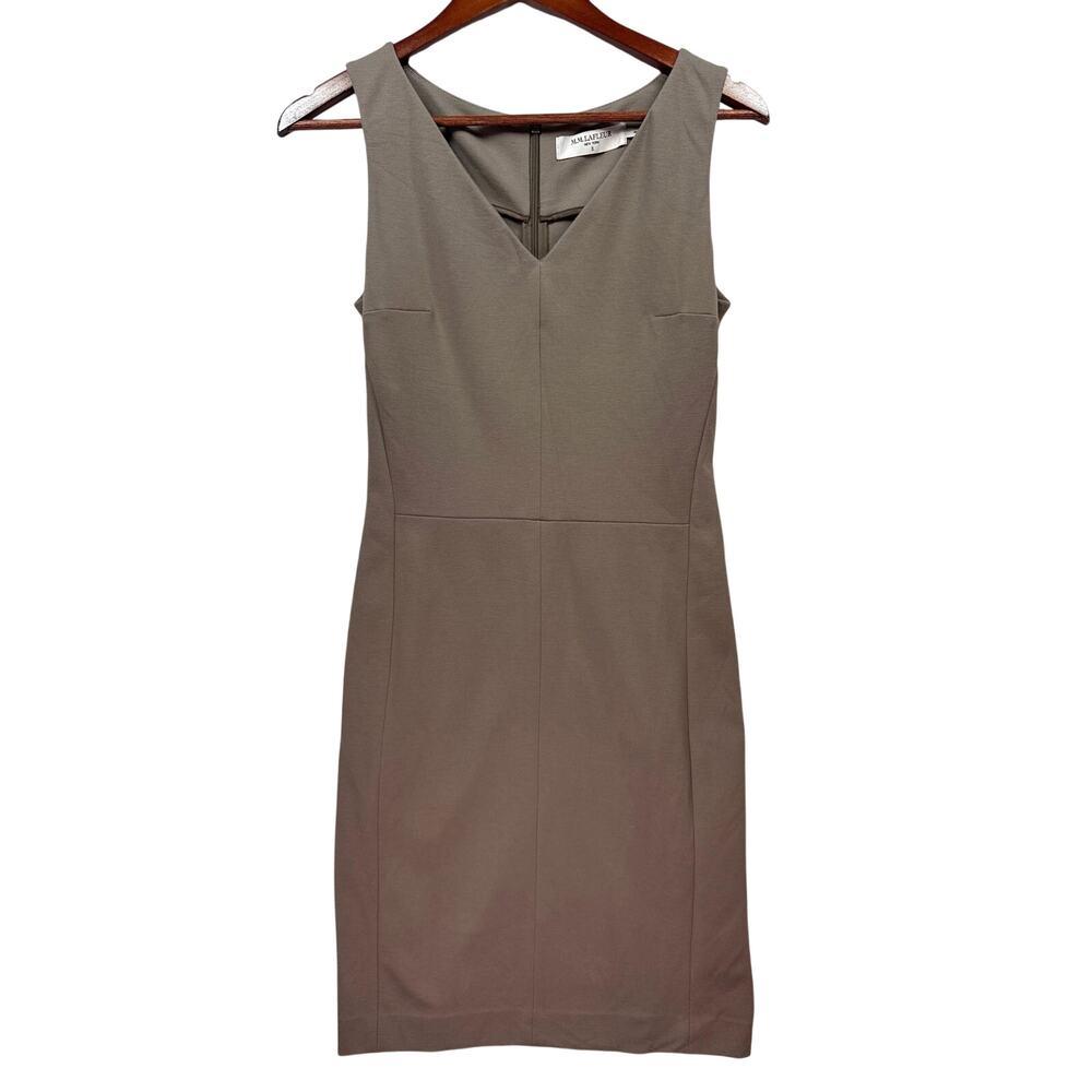 M.M.LaFleur The Rachel Sheath Dress Brackle Crackle Tan Grey Womens Size 6 EUC
